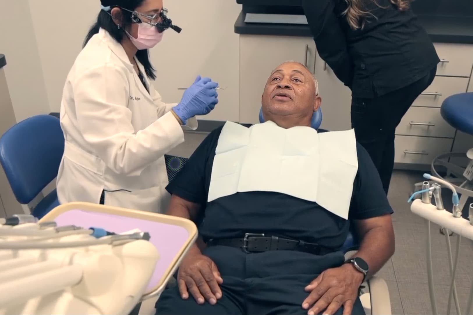 Patient preparing for treatment